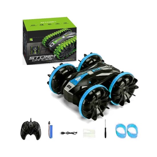 JJRC Strome Dancer Amphibious Stunt Car Q113 with Remote Control and Waterproof Protection for Kids Blue